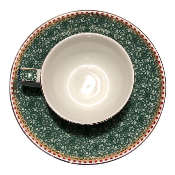 4/$45 PIP STUDIO Green Tea Cup and Saucer - Picture 3 of 7